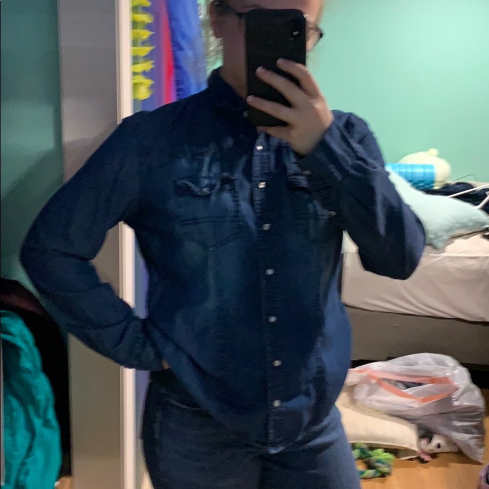 Denim button up for those farmer vibes